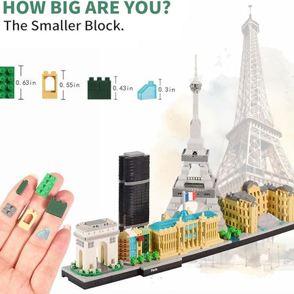 Architecture Series Mini Bricks for Adults and Teens,Paris Skyline Collection,3680 PCS, Micro Building Blocks Set Model Kit,Landmark Model