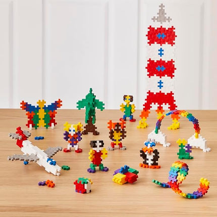 Plus-Plus - 2,400 Pieces in Storage Tub - Basic, Neon & Glitter Mix w/ 2 Baseplates - Construction Building Stem/Steam Toy, Kids Mini Puzzle Blocks