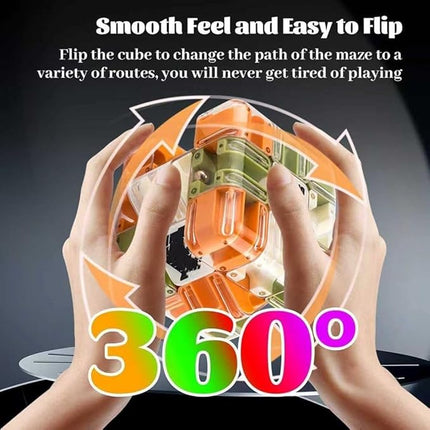 Zealburst Maze Cube Puzzle Toy,Zealburst Large Labyrinth Puzzle Maze Cube - Engaging Brain Teaser Toy,3D Smart Mazes Magic 𝐂ube & Ball,Brain Training for Stress Relief & Logic Development (#B)