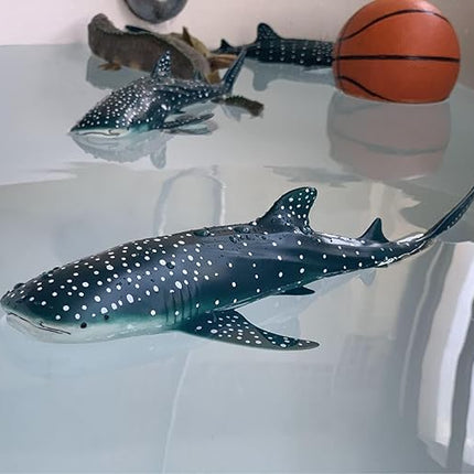 Gemini&Genius Great White Shark and Whale Shark Action Figure Set Soft Rubber Ocean Sea Animal Marine Animal Model Toys for Kids Swimming, Beach, Bath, Role Playing