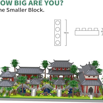 Architecture Chinese Style of Suzhou Garden,Set 3 Backyard, Micro Block,Classical Famous Building Block Set,Asian Cultures,3988 PCS for Adults and Teens