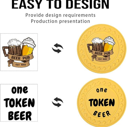 100 Personalized Plastic Diamond Chips, Print Your Image and Text, Tokens for Casino Player, Board Game, Late Night Poker Game, Party, Bar, Golf Ball Markers, Business Cards, Redemption