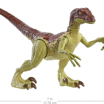Jurassic World Toys Fierce Force Velociraptor Camp Cretaceous Dinosaur Action Figure Movable Joints, Realistic Sculpting & Single Strike Feature, Kids Gift Ages 3 Years & Older