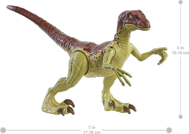 Jurassic World Toys Fierce Force Velociraptor Camp Cretaceous Dinosaur Action Figure Movable Joints, Realistic Sculpting & Single Strike Feature, Kids Gift Ages 3 Years & Older