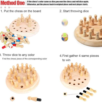 Wooden Memory Chess Matching Game: Family Board Games for Kids and Adults, Montessori Preschool Learning Educational Toy, Birthday Gift for Age 3 4 5 6 7 8+ Boy Girl, Christmas Stocking Stuffers