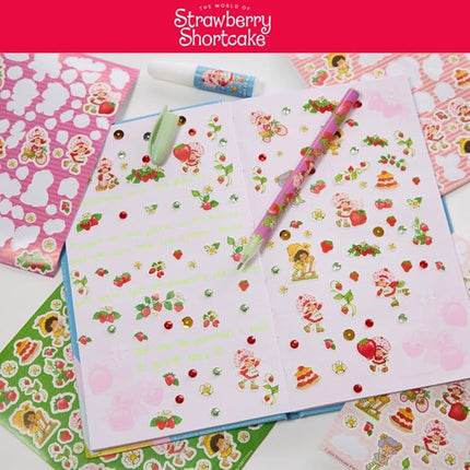Strawberry Shortcake Sparkle Journal Set for Kids, Journal Kit with Stickers and Gems