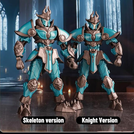 Lich Glacier Armor Knight Action Figure Toy, Multi-Jointed Movable Dummy Medieval T13 Articulated Robot Figure, Fantasy Warrior Undead Death Knights Paladin Display Model (Assembly Required)