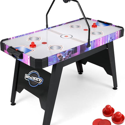 Goplus 56 Inch Air Hockey Table for Kids & Adults, Air Hockey Arcade Game Table with Digital LED Scoreboard, Powerful 12V Motor, 2 Pucks, 2 Pushers for Home, Office, Game Room