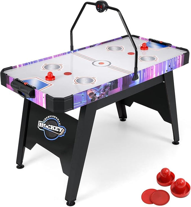 Goplus 56 Inch Air Hockey Table for Kids & Adults, Air Hockey Arcade Game Table with Digital LED Scoreboard, Powerful 12V Motor, 2 Pucks, 2 Pushers for Home, Office, Game Room