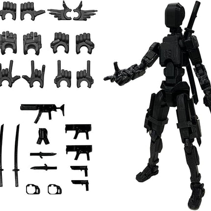 Assembed 3D Printed 5.54'' Stick 13 Action Figure, Multi-Jointed Titan13, Articulated T13 Desktop Decoration,12 in 1 T13 Accessories Best Birthday Festival Gift