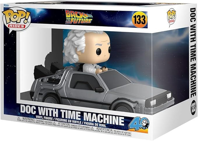 Funko Pop! Rides Deluxe: Back to The Future - Doc with Time Machine - Dr. Emmett Brown - Collectable Vinyl Figure - Gift Idea - Official Merchandise - Toys for Kids & Adults
