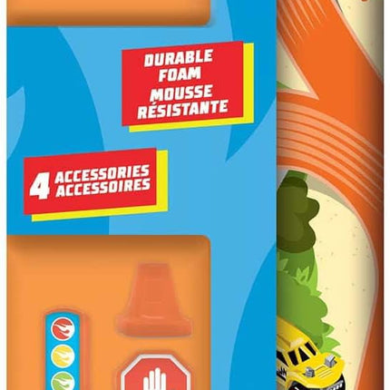 Imaginmat: Deluxe - Hot Wheels - Floor Playmat & Toy Car, 30.5 x 20.5, Character Vehicle & Road Accessories, Durable EVA Foam Mat, Licensed, Kids 3+