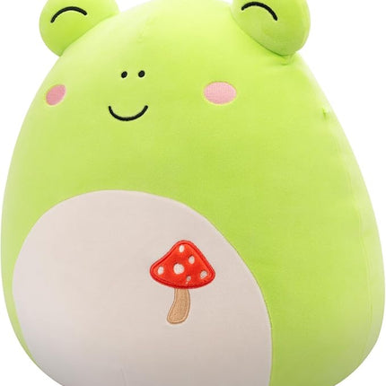Squishmallows Original 14-Inch Wendy Green Frog with Mushroom Embroidery - Official Jazwares Plush (Large)