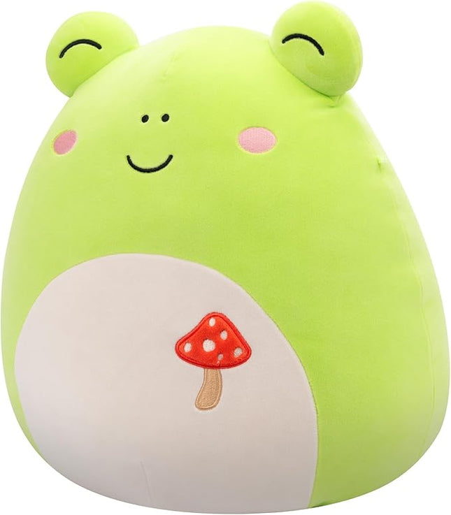 Squishmallows Original 14-Inch Wendy Green Frog with Mushroom Embroidery - Official Jazwares Plush (Large)