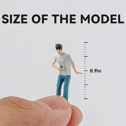Painted Figure 1:64 Scale Mini Model Trains Architectural Plastic People Figures Leaning Man Figure Model,Suitable for Miniature Scenes(64114B)