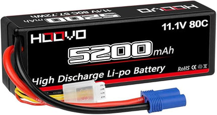 HOOVO 3S 11.1V Lipo Battery 5200mAh 80C Hard Case Battery with EC5 Connector for RC Car Boat Truck Heli Airplane UAV Drone FPV Racing