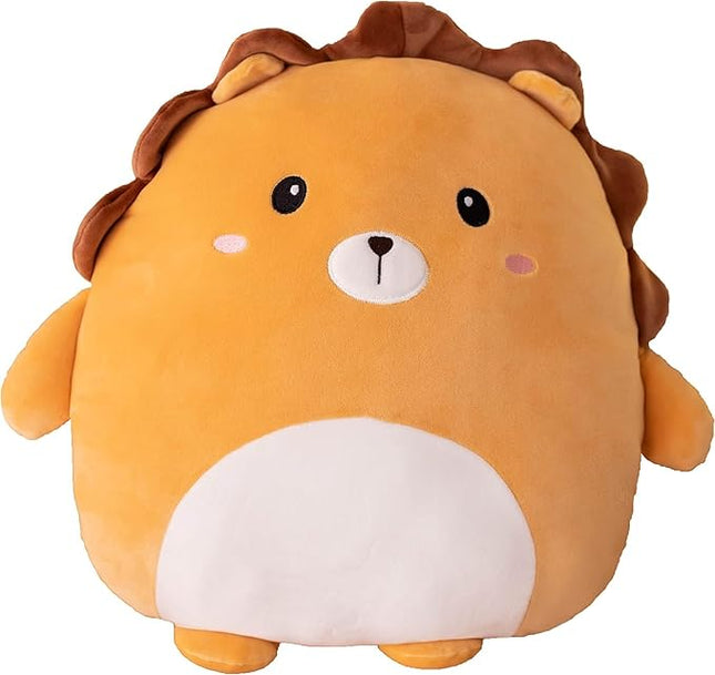 Soft Flat Lion Plush Hugging Pillow Cute Brown Lion Stuffed Animal Plushies Toys Kids Anime Cushion for Birthday, Valentine's Day, Christmas...12 Inch