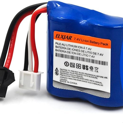 (4-Pack) 7.4V 600mAh Li-ion Battery with SM-2P Plug for Skytech H100 H102 H106 H120 TKKJ Blue Boat Syma Q2 Q3 Q7 RC Ship 18350 Models
