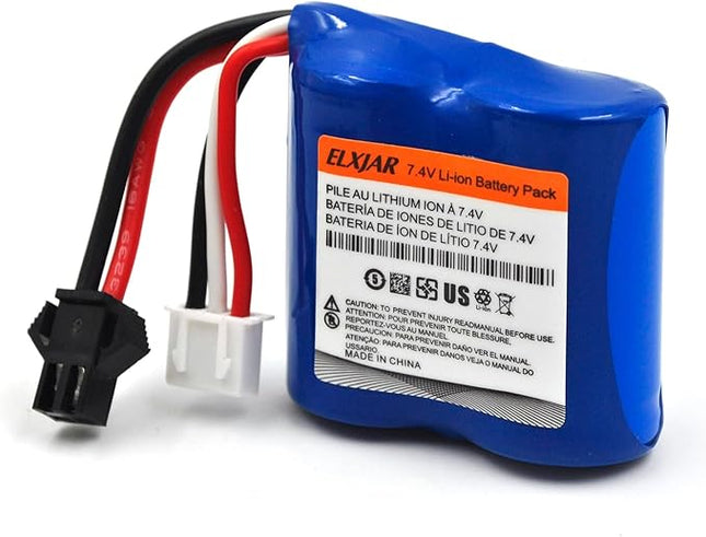 (4-Pack) 7.4V 600mAh Li-ion Battery with SM-2P Plug for Skytech H100 H102 H106 H120 TKKJ Blue Boat Syma Q2 Q3 Q7 RC Ship 18350 Models