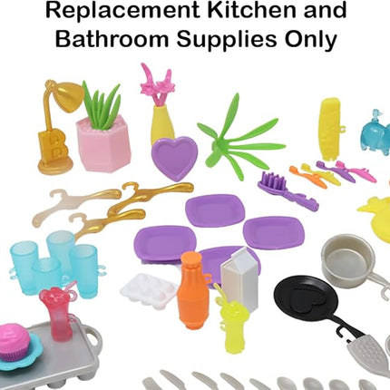Replacement Parts for Barbie Doll Dreamhouse Doll House Playset HMX10 - Replacement Kitchen and Bathroom Supplies