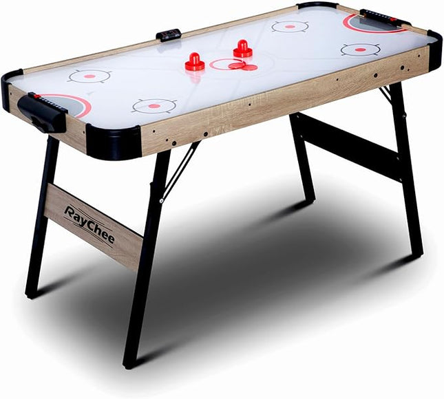 58 Inch LED Folding Air Hockey Table for Family, Foldable Sports Hockey Game Set w/2 Pucks, 2 Pushers, Powerful Motor, Hockey Table for Adults and Kids, Home Game Room