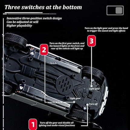 1/24 Scale Benz GLS600 SUV Toy Car, Zinc Alloy Diecast Car Model with Sound Light and Pull Back Function, Collectible Children's Toy Vehicles for Boys Adults Gift