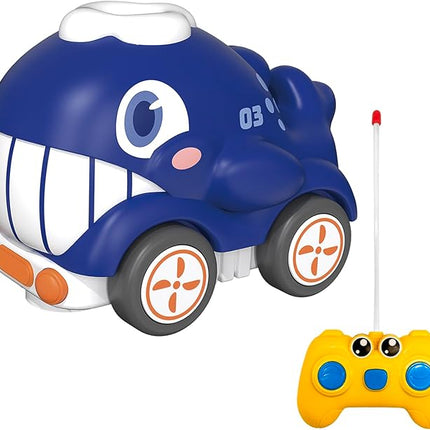 Remote Control Car for Toddlers 1-3, Electric RC Toys with Light & Music, Safe & Durable Cartoon Silicone Crash-Resistant RC Car, Christmas Birthday Gift Ideas for Kid Girls & Boys