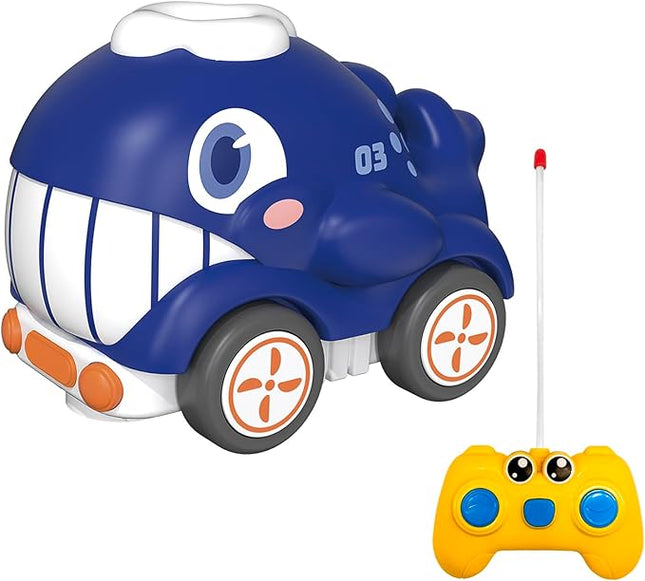 Remote Control Car for Toddlers 1-3, Electric RC Toys with Light & Music, Safe & Durable Cartoon Silicone Crash-Resistant RC Car, Christmas Birthday Gift Ideas for Kid Girls & Boys