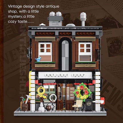 Antique Shop Lighting Building Blocks Kit, 1954 Pcs Modular Construction Building Model Sets, Assembly Gift for Teens and Adults