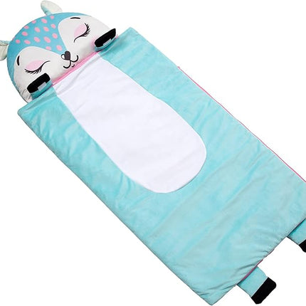 Kid's Nap Buddies Character Preschool Nap Mat, Toddler Sleeping Bag with Pillow for Daycare, Ages 3+