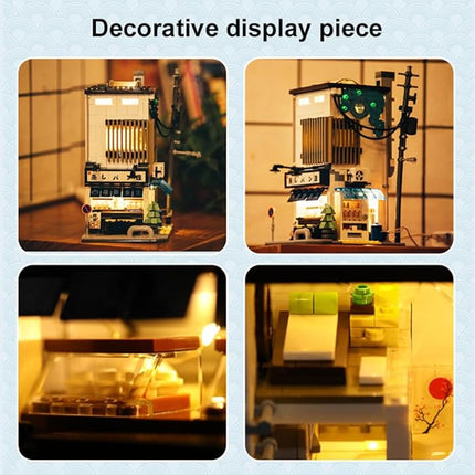 CaDA Master C66006W Japanese Bun House Building Set,MOC Construction Baozi Shop Brick Toy,1108PCS City House Block Kits for Adults