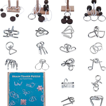 Brain Teaser Puzzle Wooden Threading Rope Loop Puzzle Luban Lock Brain Teaser Game Adult Kids Toy Puzzles for Adults (16)