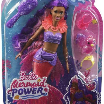 Barbie Mermaid Power Doll Set, Barbie "Brooklyn" Fashion Doll with Phoenix Pet & Accessories, Mermaid Toy with Interchangeable Fins
