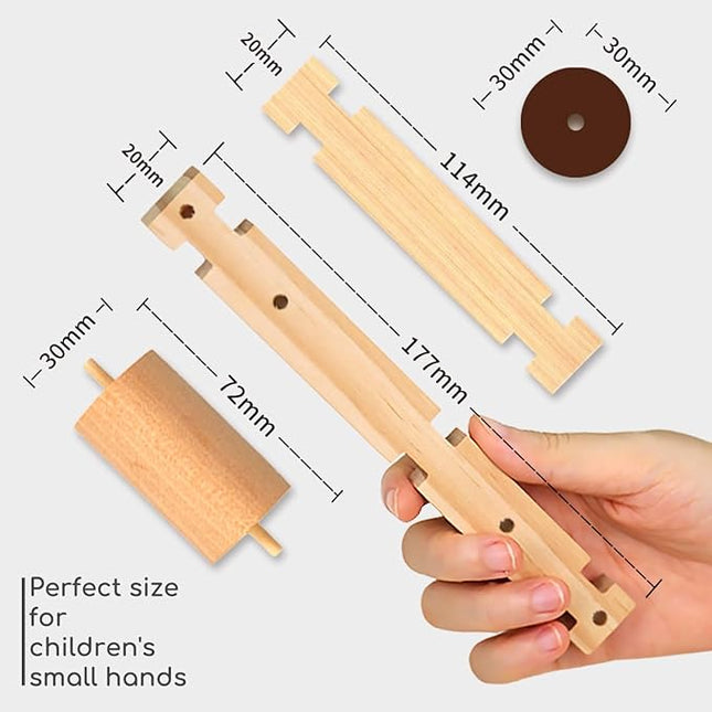 Jovi-mindly＆Notchies Space Wooden Blocks Set 101 PCS Create 40+ Shapes,Toys Educational Wooden Building Blocks Puzzles for Kids Ages 5-8 Boys and Girls,Truck/Excavator,FSC Certified