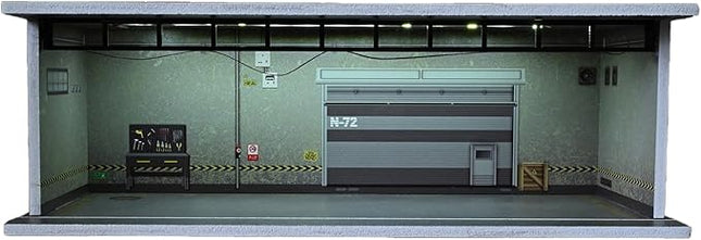 Display Case for Hot Wheels,Diorama 1/64 Scale Car Garage Model with LED Lights and Acrylic Cover, Stackable Car Parking Lot Model,Diecast Car Display Case (Underground Garage)