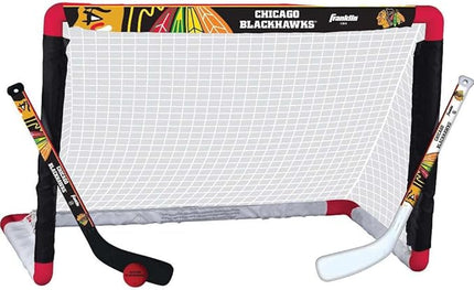 Franklin Sports NHL Mini Hockey Set - Kids Indoor Knee Hockey Goal, Ball, + 2 Stick Combo - Youth Team Indoor Toy Set - Official - Ages 3+