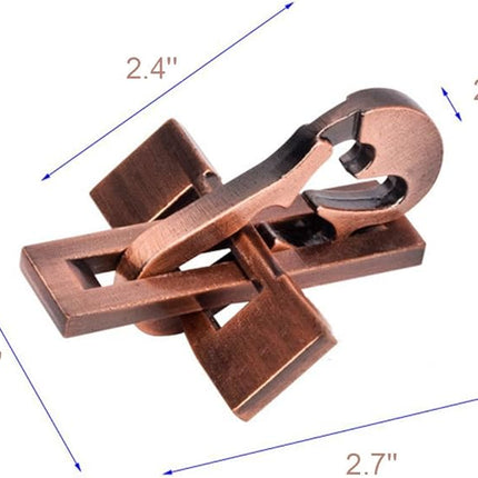 3D Unlock Interlocking Puzzle, Metal Hole Lock, Adult Educational Toy, IQ Puzzle, 3 Combinations, 3 Pack