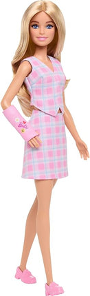 Barbie Fashionistas Doll #243 with Blonde Hair and Pink Arm Cast Accessory, Wearing Plaid Top and Skirt with Pink Loafers
