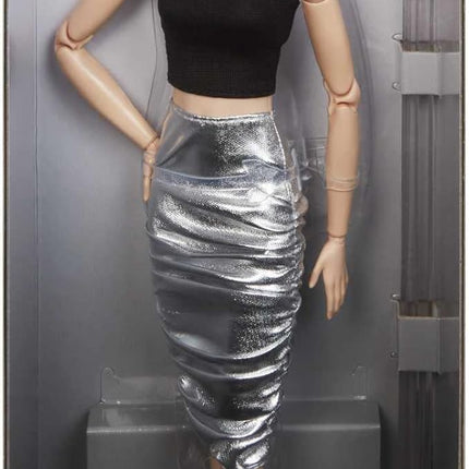 Barbie Signature Looks Doll (Original, Blonde Pixie Cut) Fully Posable Fashion Doll Wearing Black Crop Top & Metallic Skirt, Gift for Collectors