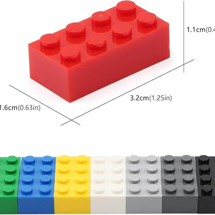 Feleph 2x4 Bricks 320 Pieces Multicolored Basic Parts Building kit Creative Play Set Blocks Toy Accessories Compatible with 3001 Major Brands (8 Mixed Color)