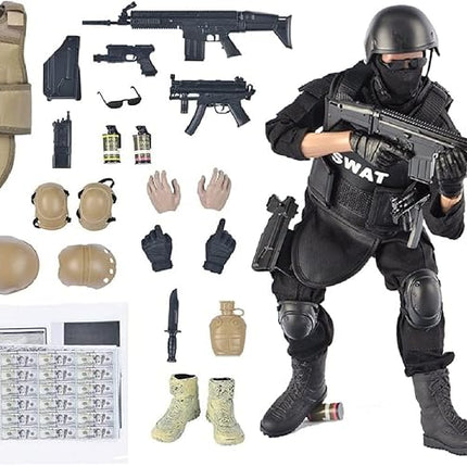 12" Action Figures Toy 1:6 Stand Bendable Soldier Figure Model Toy ( SWAT )