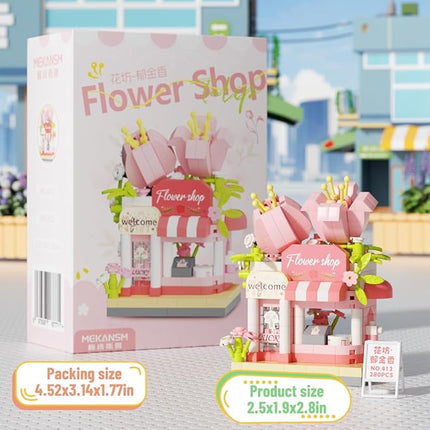 Tulips Mini Flower Shop Building Toy Street City Store View Micro House Toys Festival Blocks Set for Home Decor Gifts