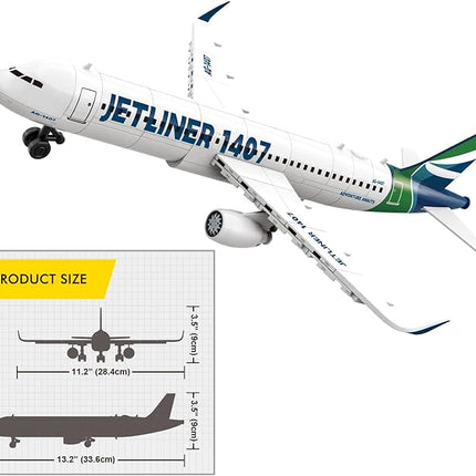 Apostrophe Games Commercial Jetliner Building Block Set - 133 Pcs, Ages 10+ Airplane Model Toy