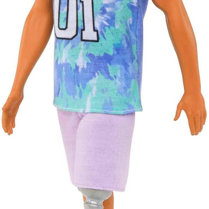 Barbie Fashionistas Ken Fashion Doll #212 with Prosthetic Leg Wearing Removable Los Angeles Jersey, Purple Shorts & Sneakers
