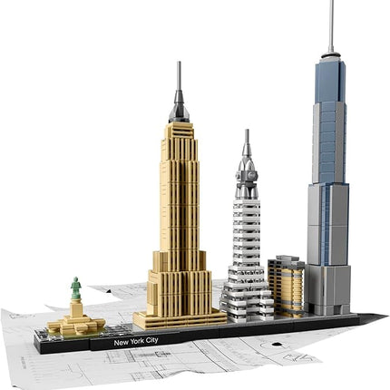 LEGO Architecture New York City Model Kit - Bedroom or Office Decor for Kids & Adults, Ages 12+ - Building Blocks to Display - NYC Gift & Souvenir Ideas - 21028