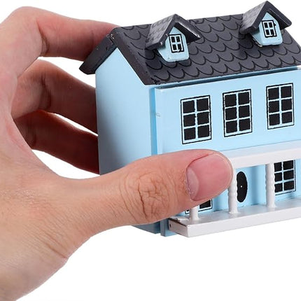 Toyvian Miniature Wooden Dollhouse Kit - Christmas Village Houses & Tiny Toy House Model