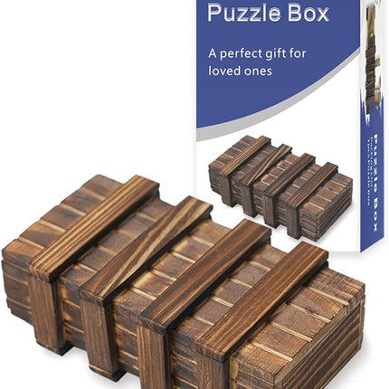 Diteje Puzzle Box, Magic Wooden Boxes Case Card Holders with Secret Hidden Compartment for Adults and Kids