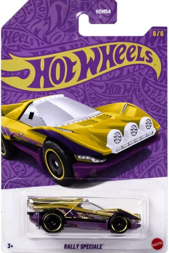 Mattel Hot Wheels Pearl & Chrome Rally Speciale, Purple Chase Car, 57th Anniversary, 1:64 Scale Diecast