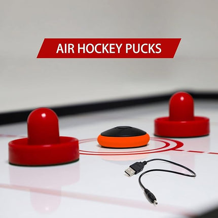 Rechargeable Floating Pucks & Paddles - Any Flat Surface Air Hockey, Includes Charging Cable and Strikers