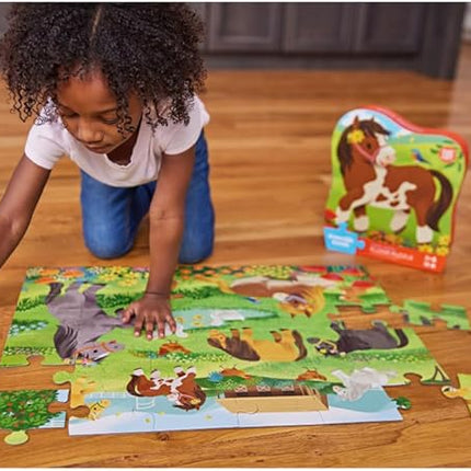 Crocodile Creek Jigsaw Puzzle, 36 Piece for Kids 3 Years and Up, Heavy-Duty Shaped Box for Storage, Finished Puzzle Size 18 x 24 inches, Pretty Ponies